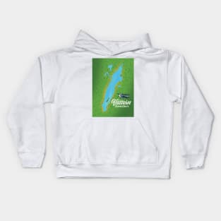 Vättern Sweden Lake map Kids Hoodie